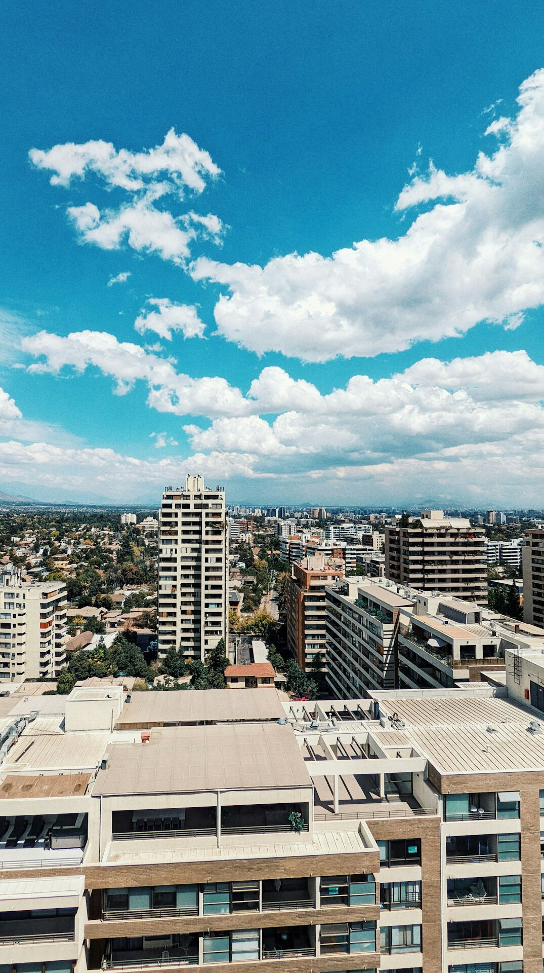 Santiago city skyline in the late afternoon