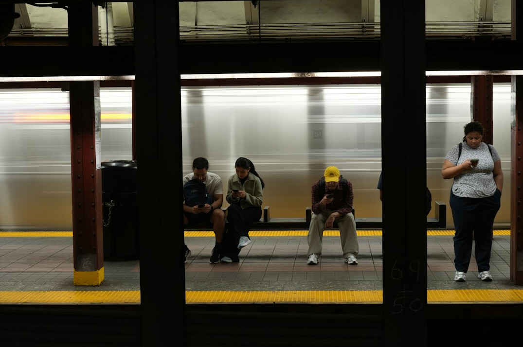 Crowded metro platform in Santiago Chile